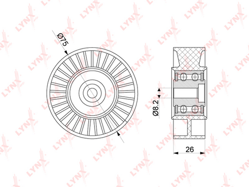 PB-5280 LYNXAUTO ролик натяжной