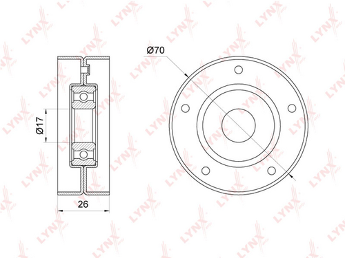 PB-5336 LYNXAUTO ролик натяжной