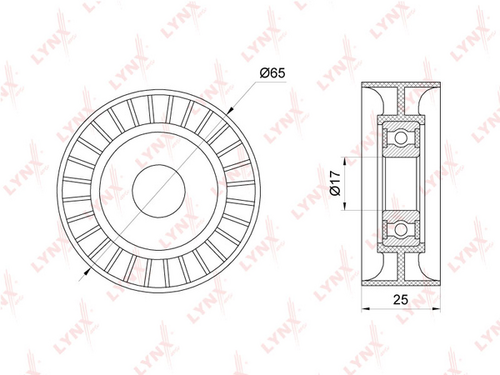 PB-5365 LYNXAUTO ролик натяжной