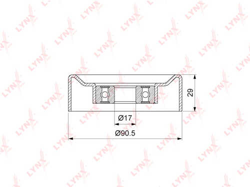 PB-5370 LYNXAUTO Ролик натяжителя ручейкового ремня
