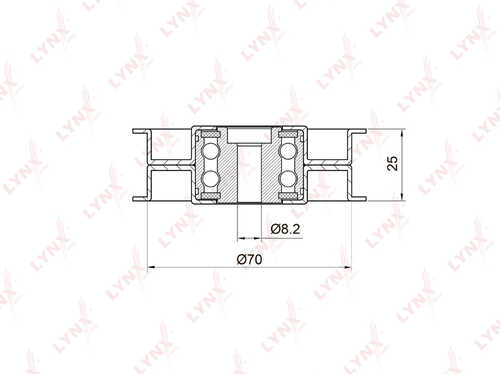 PB-7019 LYNXauto Ролик ручейкового ремня