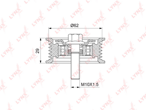 PB-7063 LYNXauto Ролик поликлинового ремня