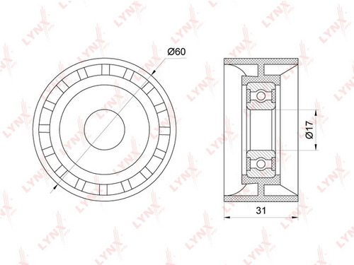 PB-7130 LYNXAUTO Ролик приводного ремня