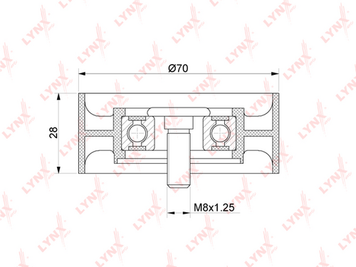 PB-7204 LYNXauto Ролик приводного ремня
