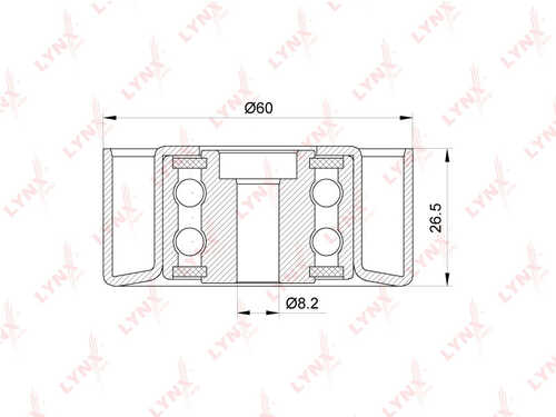 PB-7258 LYNXauto Ролик ручейкового ремня
