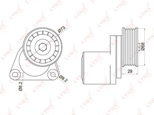 PT-3013 LYNXauto Натяжной ролик ремня генератора