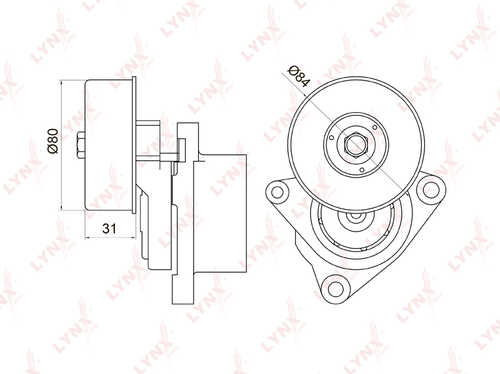 PT-3030 LYNXauto Натяжной ролик ремня генератора
