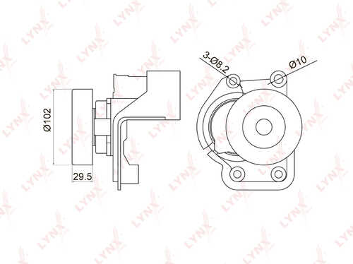 PT-3047 LYNXAUTO Натяжной ролик ремня генератора