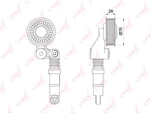 PT-3188 LYNXauto Натяжной ролик ремня генератора