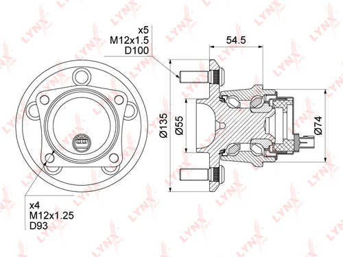Ступичный подшипник (комплект) LYNXAUTO WH-1158