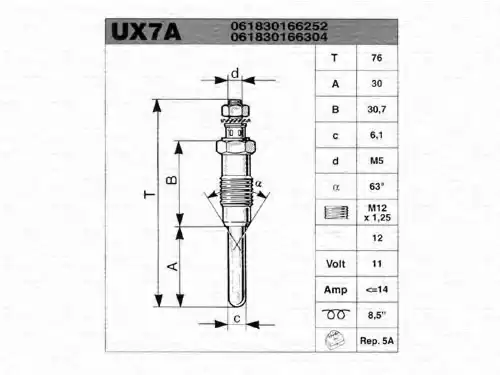 Свеча накала MAGNETI MARELLI 062900039304