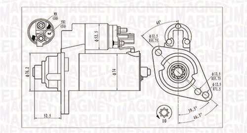 063721293010 MAGNETI MARELLI Стартер AUDI: A3 8P1 1.9 TDI/2.0 TDI 16V QUATTRO/2.0 TDI QUATTRO 03-12, A3 SPORTBACK 8PA 1.9 TDI/2.0 TDI 04-, A3 КАБРИО