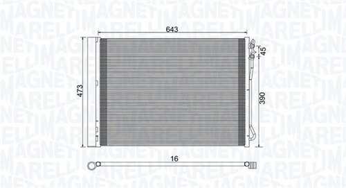 Bc781 радиатор кондиционера bmw f10 530d 03.10- MAGNETI MARELLI 350203781000