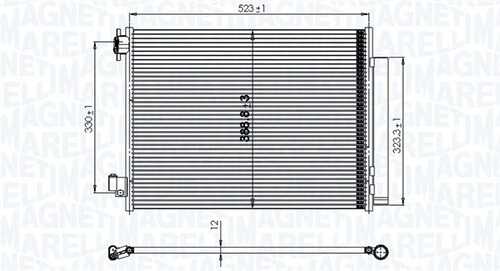 Bc823 радиатор кондиционера renault logan/sandero/duster/clio 0.9-1.6i/1.5dci 12- MAGNETI MARELLI 350203823000