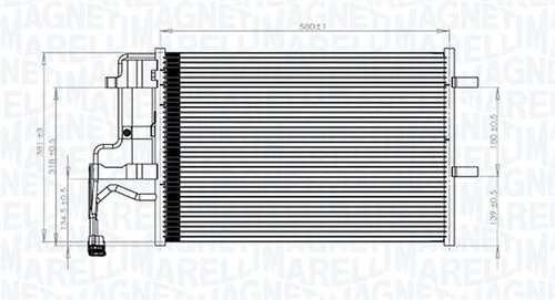 Bc844 радиатор кондиционера mazda 3 03-09 MAGNETI MARELLI 350203844000