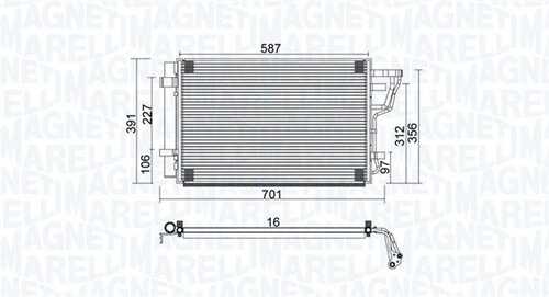 Bc951 радиатор кондиционера kia ceed hyundai i30 1.4/1.6/2.0 06- MAGNETI MARELLI 350203951000