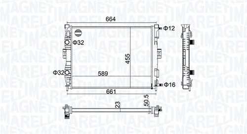 Bm1606 радиатор охлаждения двигателя renaul megane 1.6 16v 01- MAGNETI MARELLI 350213160600