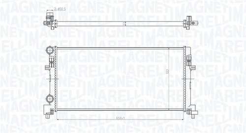 Радиатор охлаждения двигателя vag - 12tfsi/tsi/16tdi 2012- MAGNETI MARELLI 350213166200