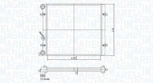 Bm1667 радиатор охлаждения двигателя vw golf iv/skoda octavia/seat toledo 1.4i/1.6i 96- MAGNETI MARELLI 350213166700