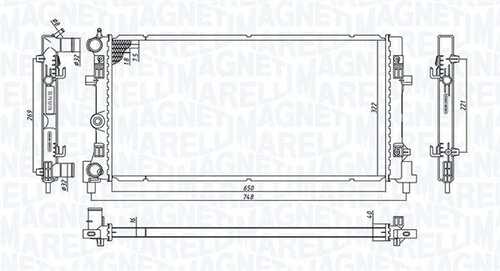 350213182300 MAGNETI MARELLI BM1823 Радиатор, охлаждения двигателя VW Polo/Skoda Rapid/Seat Ibiza 1.2-1.6 TDi/i/TFSi 09-