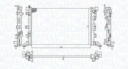 Bm2003 радиатор охлаждения двигателя renault laguna iii (kt0/1) MAGNETI MARELLI 350213200300