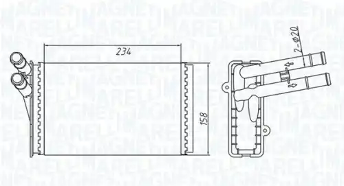 Радиатор отопителя MAGNETI MARELLI 350218409000