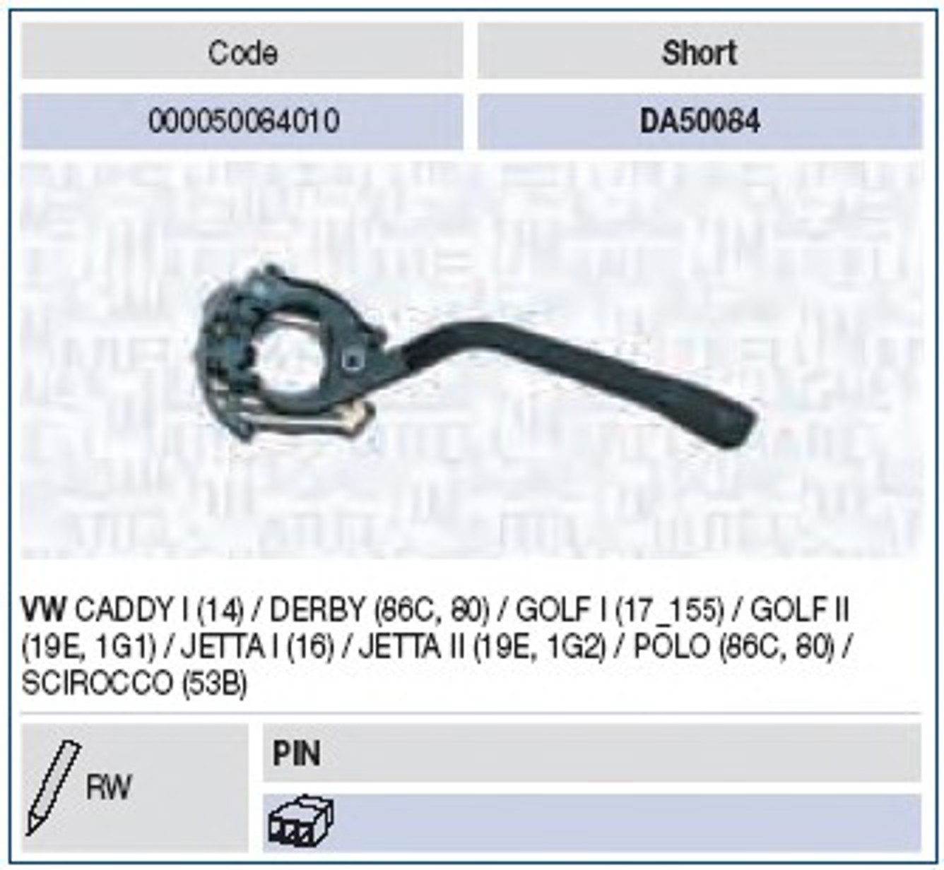 Переключатель подрулевой MAGNETI MARELLI 000050084010