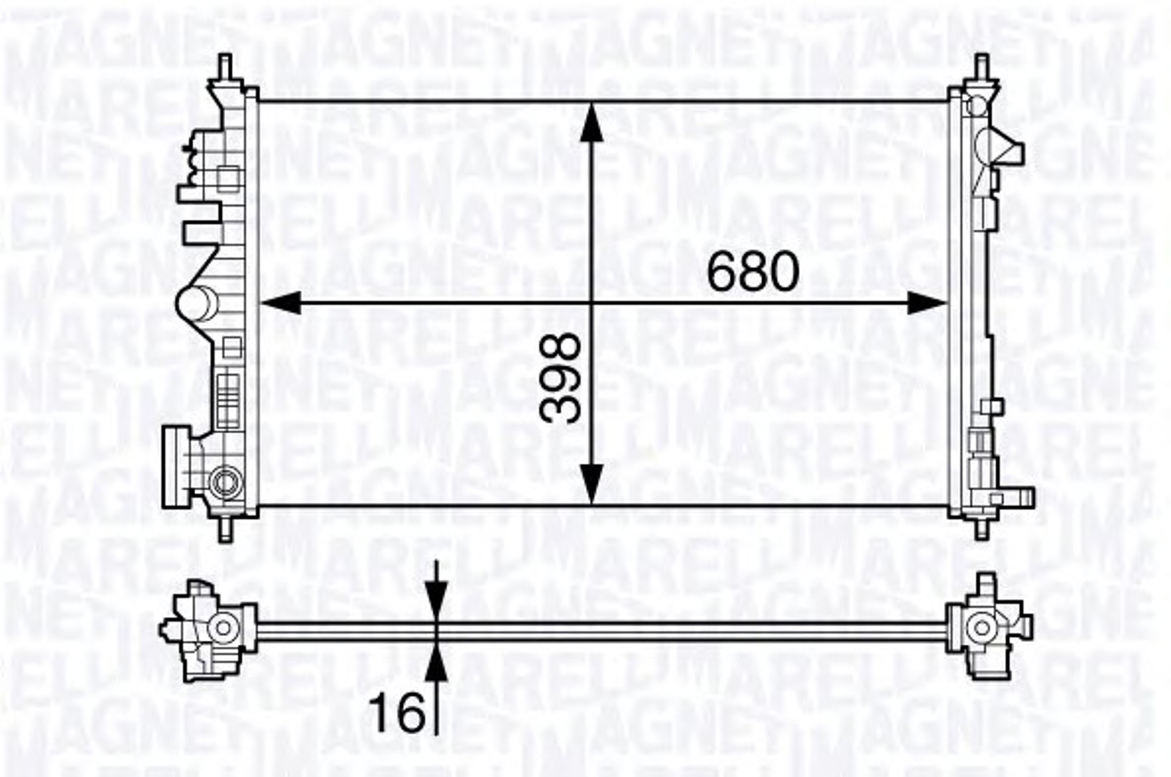 Радиатор системы охлаждения MAGNETI MARELLI 350213140700