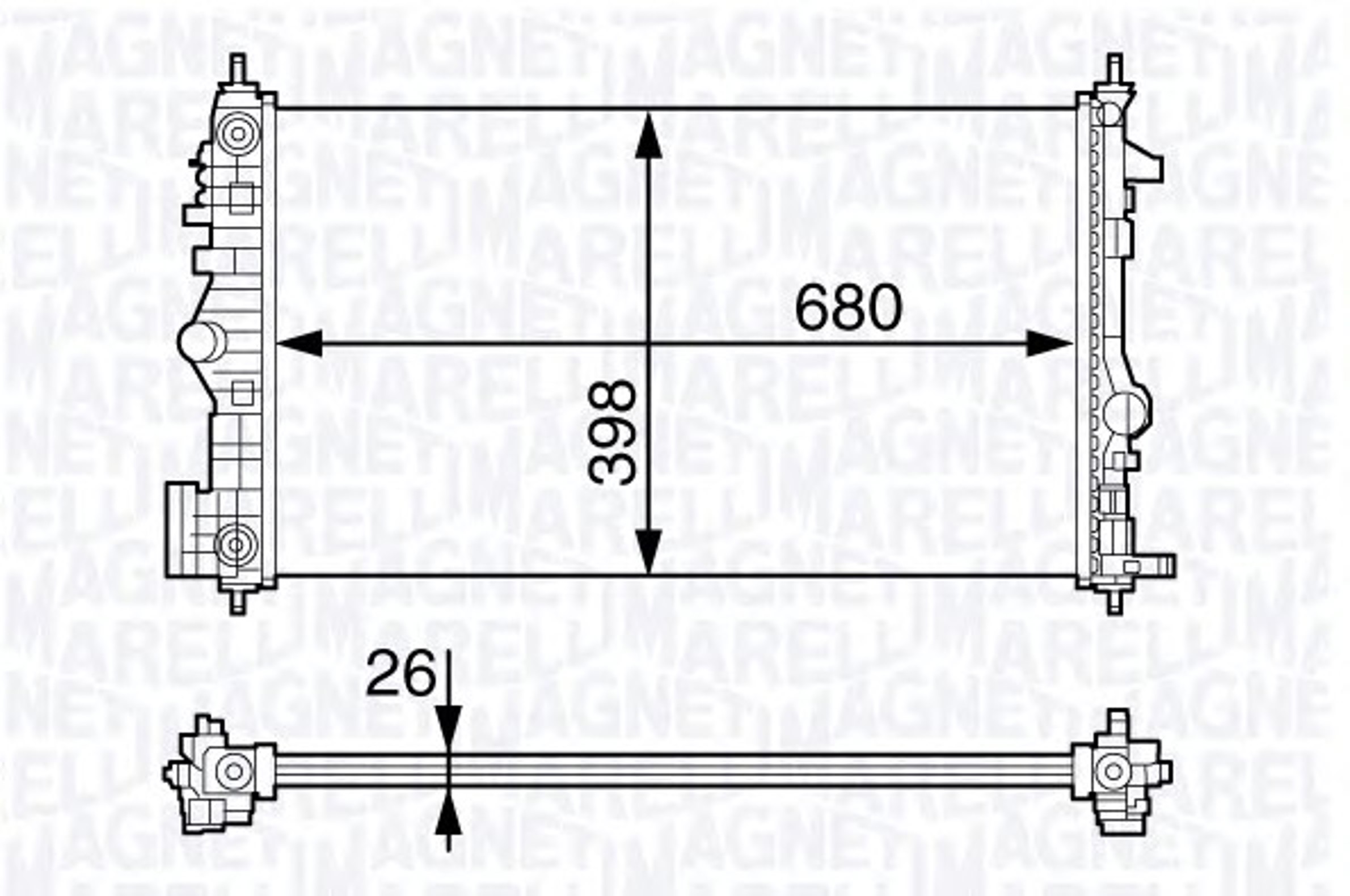 Радиатор системы охлаждения MAGNETI MARELLI 350213141400