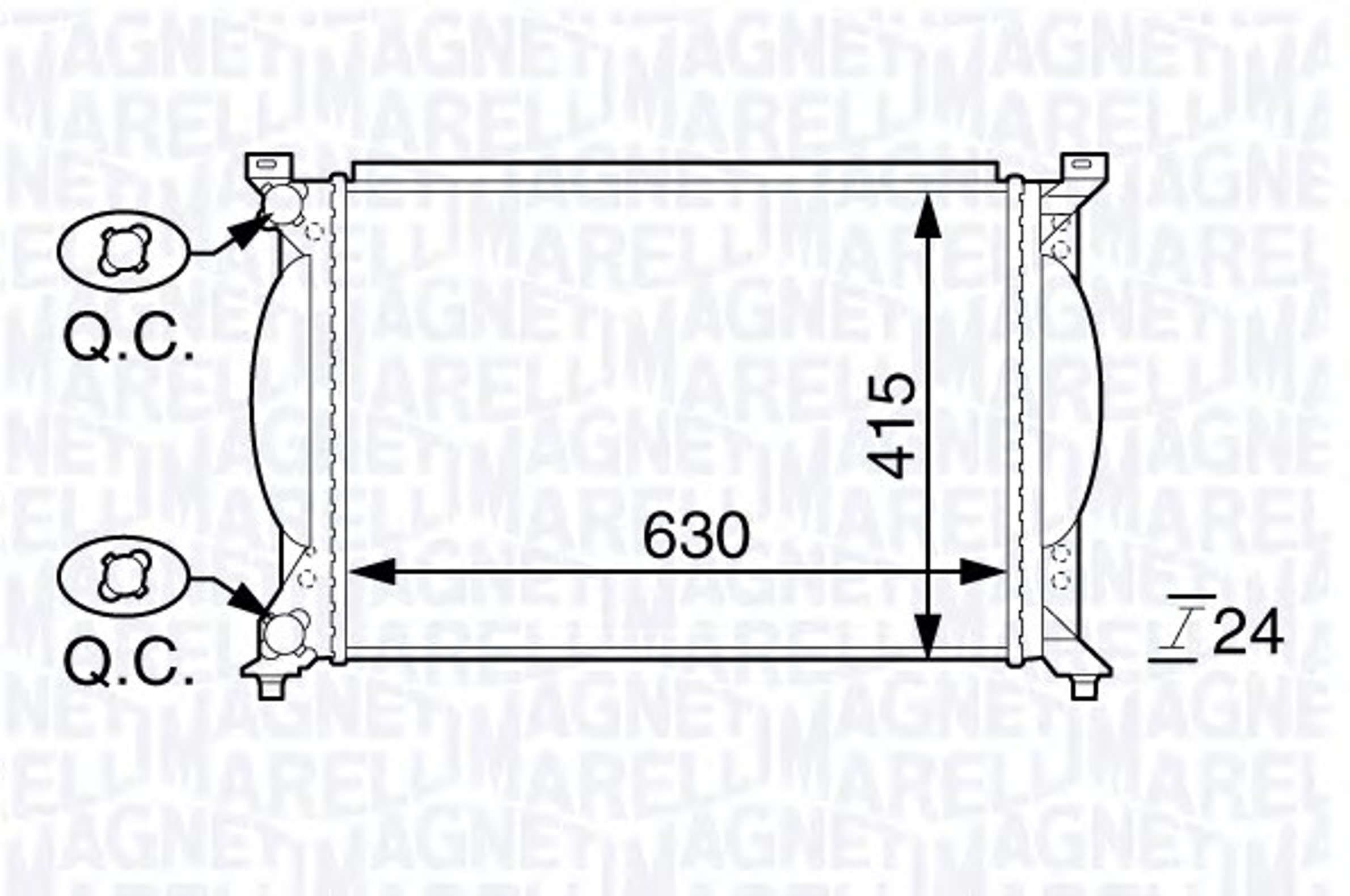 Радиатор системы охлаждения MAGNETI MARELLI 350213143800