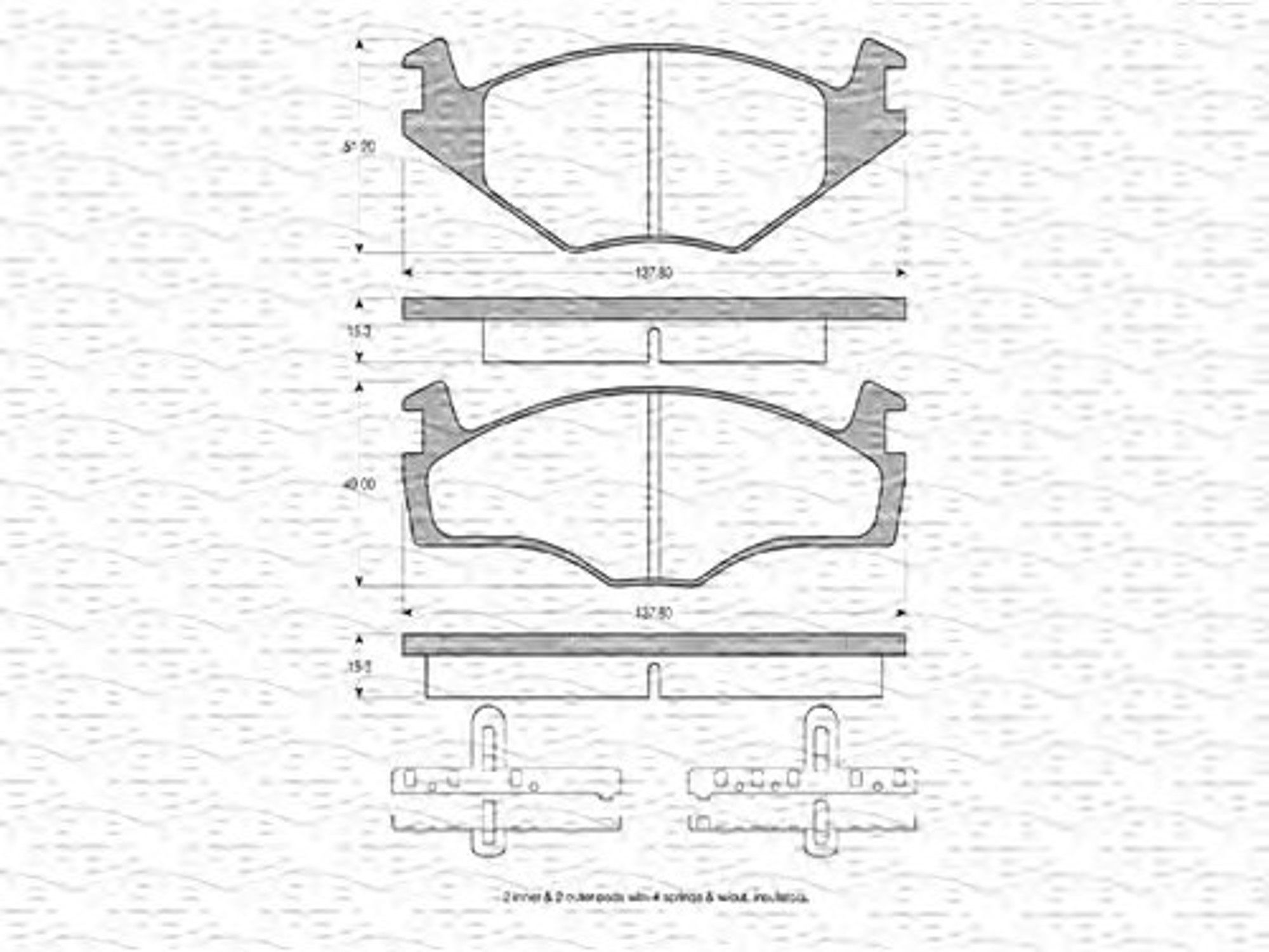 363702160010 MAGNETI MARELLI Комплект тормозных колодок, дисковый тормоз