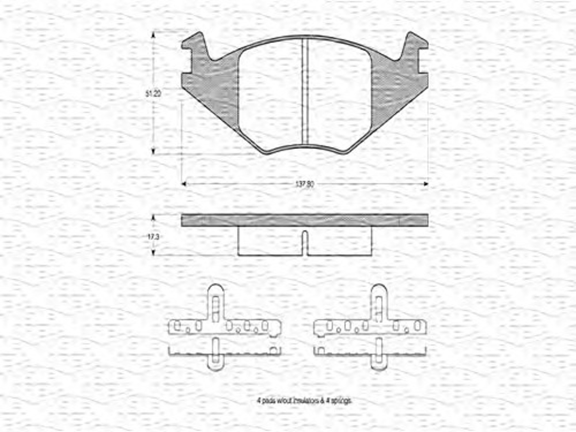 363702160025 MAGNETI MARELLI Комплект тормозных колодок, дисковый тормоз