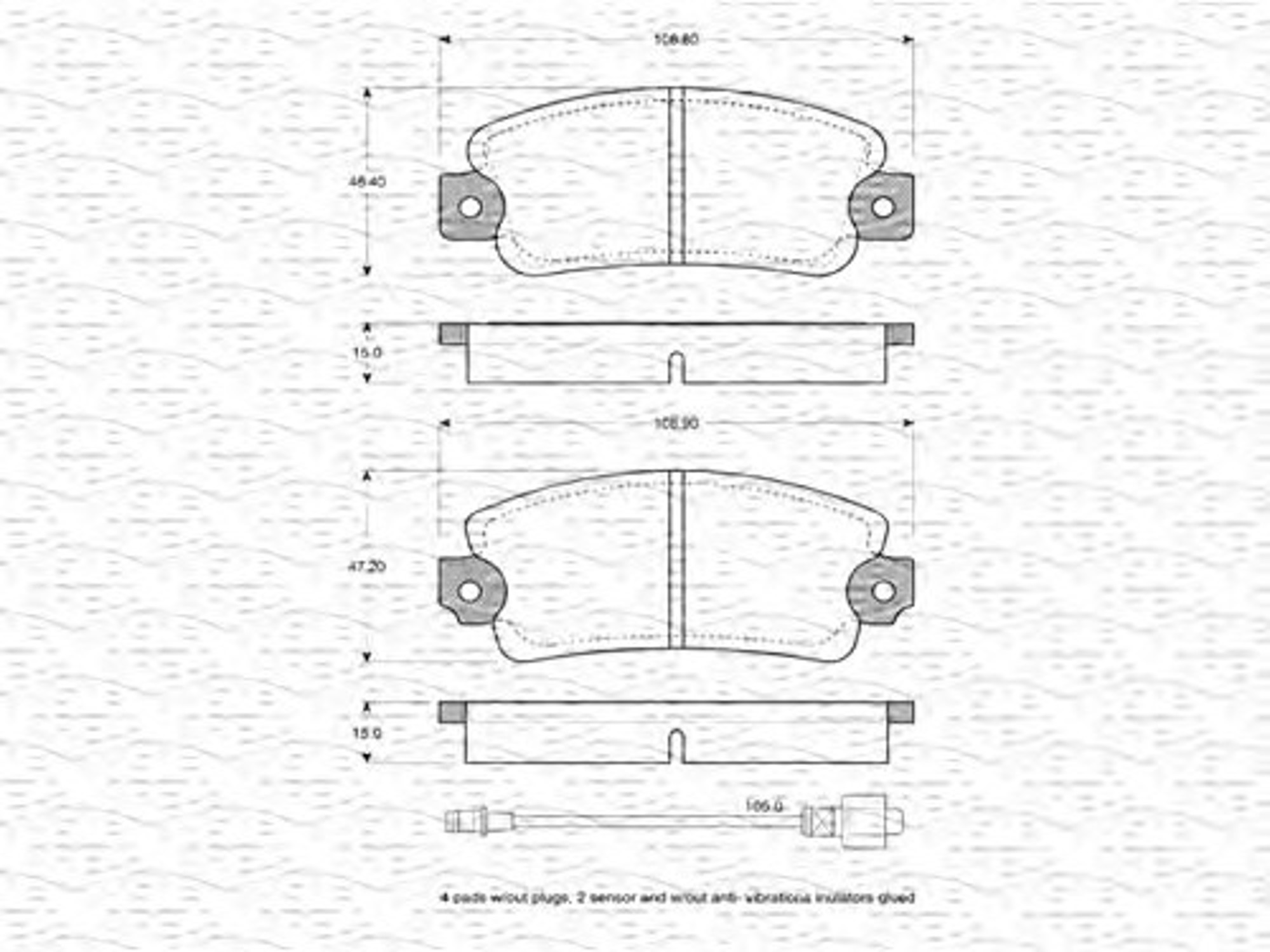 363702160148 MAGNETI MARELLI Комплект тормозных колодок, дисковый тормоз