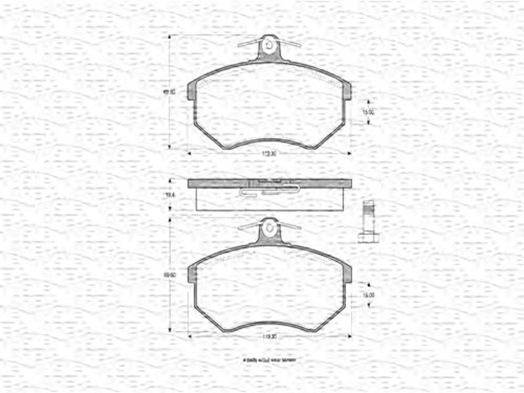 363702160196 MAGNETI MARELLI Комплект тормозных колодок, дисковый тормоз