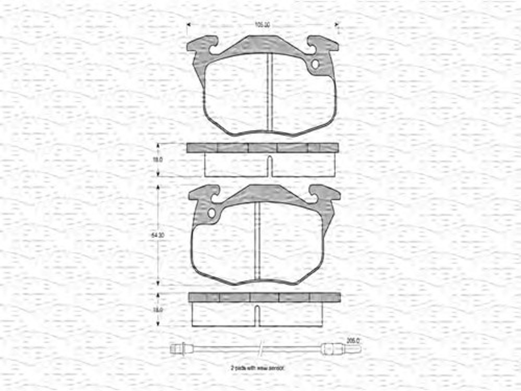 363702160214 MAGNETI MARELLI Комплект тормозных колодок, дисковый тормоз