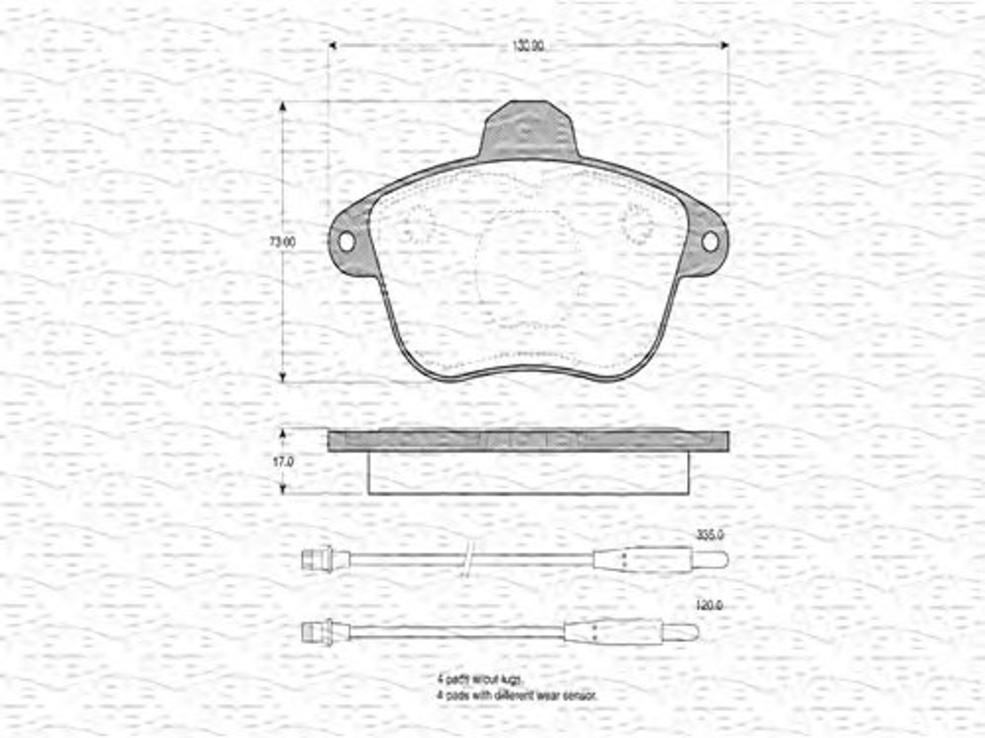 363702160262 MAGNETI MARELLI Комплект тормозных колодок, дисковый тормоз