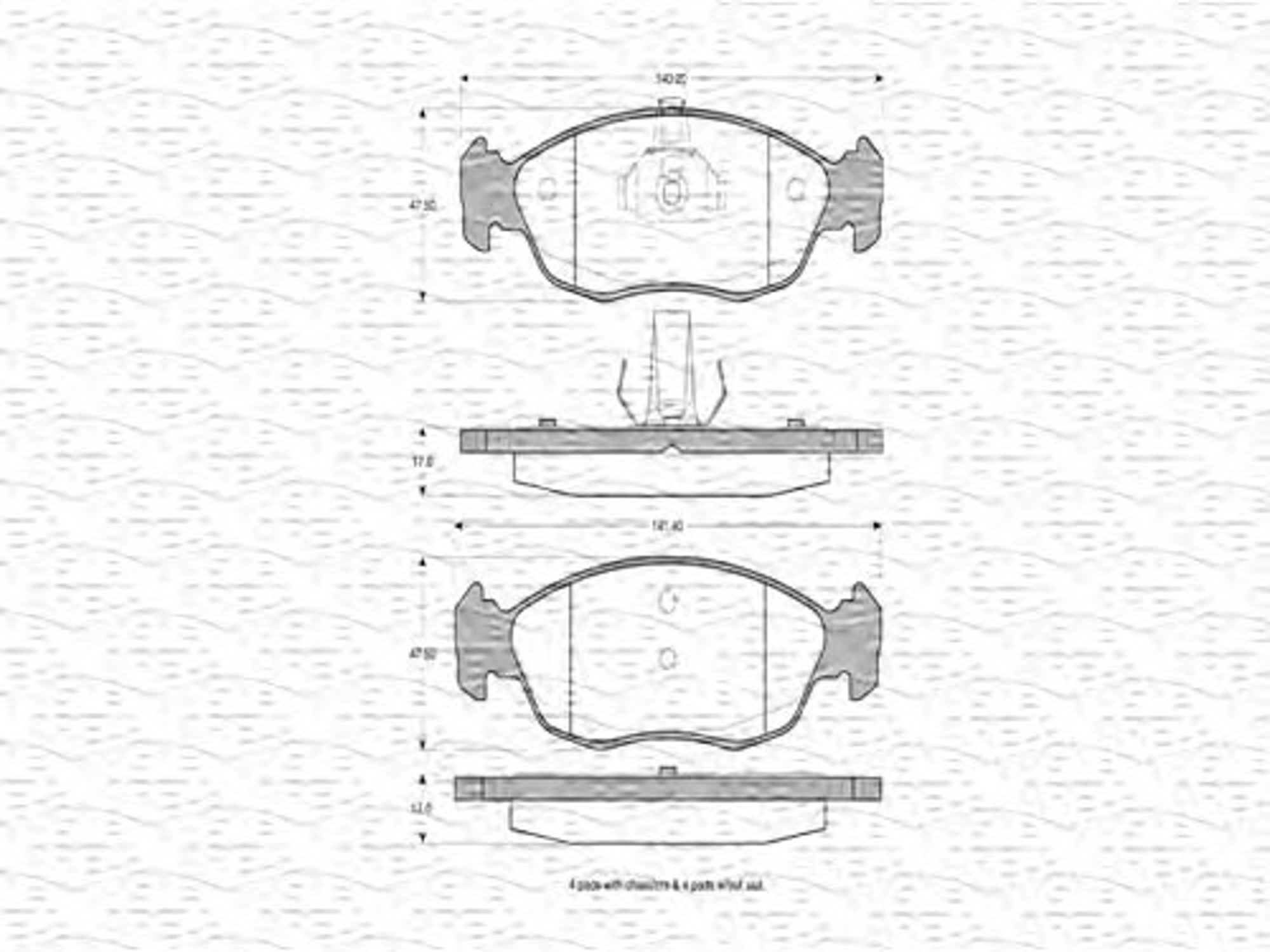 363702160293 MAGNETI MARELLI Комплект тормозных колодок, дисковый тормоз