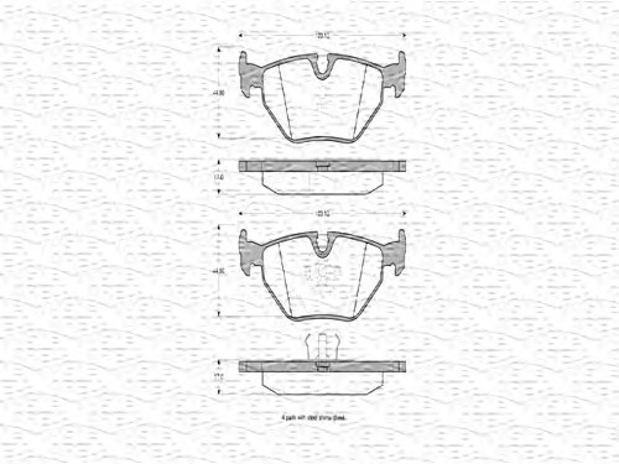 363702160308 MAGNETI MARELLI Комплект тормозных колодок, дисковый тормоз