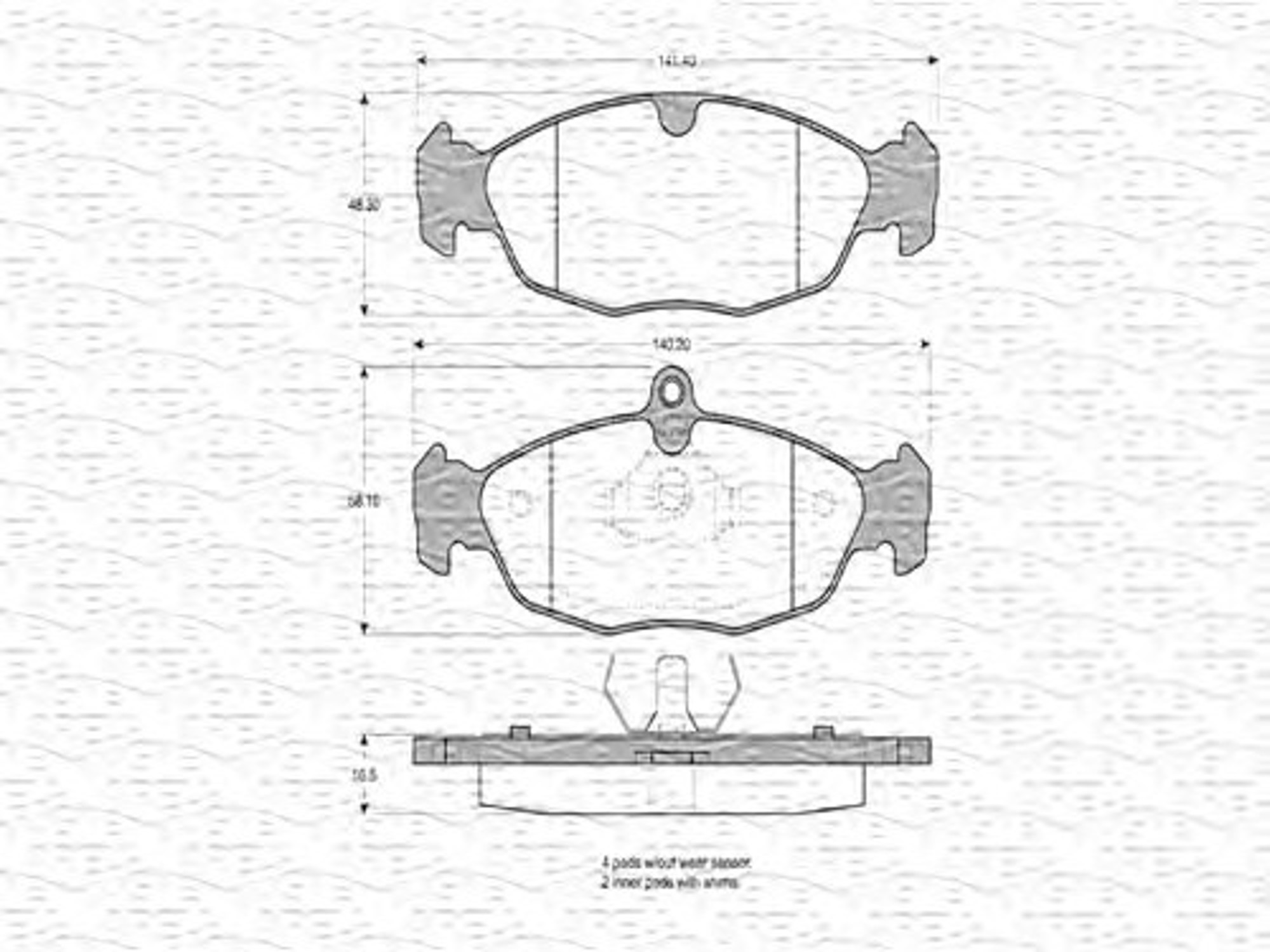 363702160317 MAGNETI MARELLI Комплект тормозных колодок, дисковый тормоз