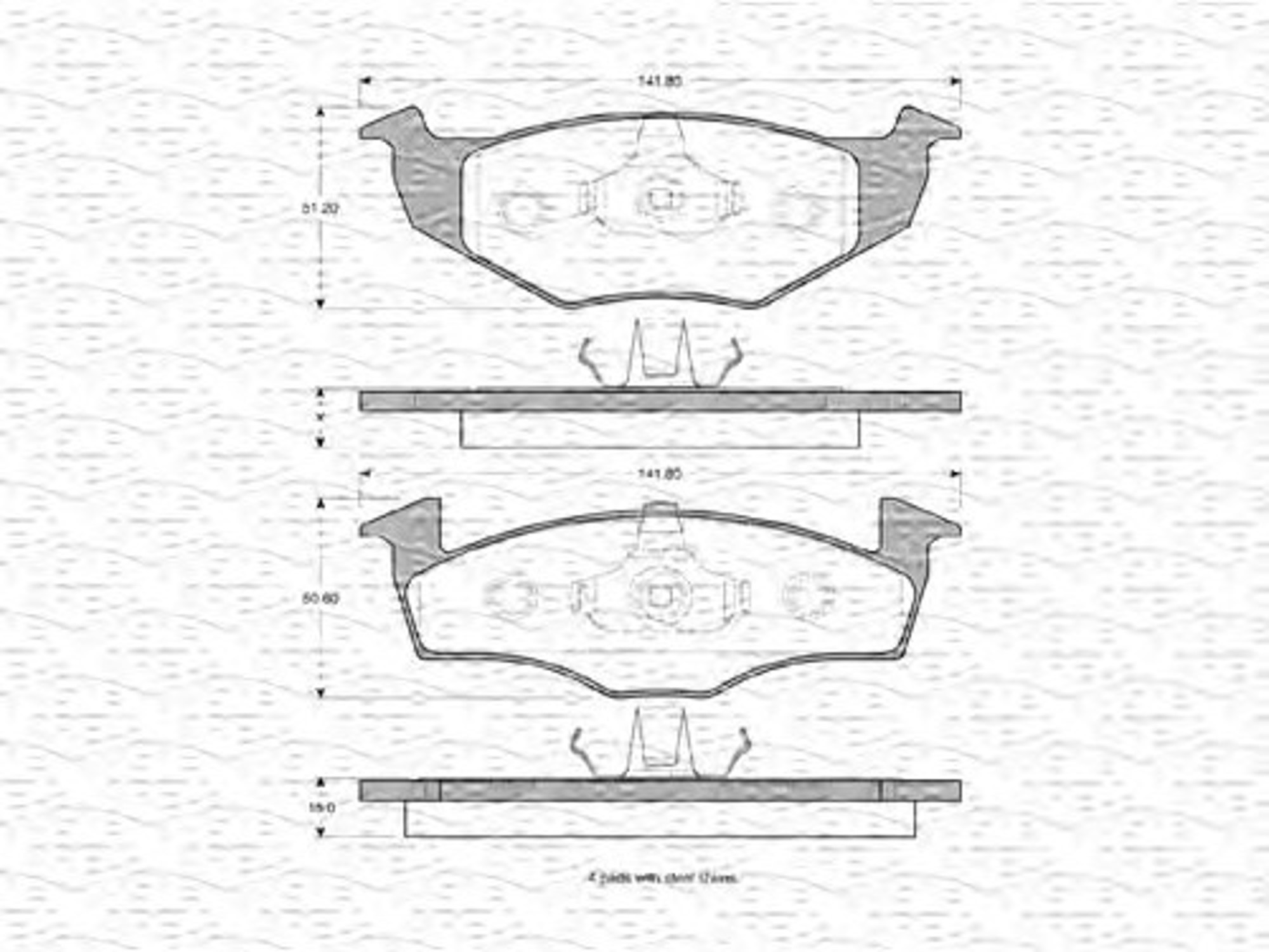 363702160390 MAGNETI MARELLI Комплект тормозных колодок, дисковый тормоз