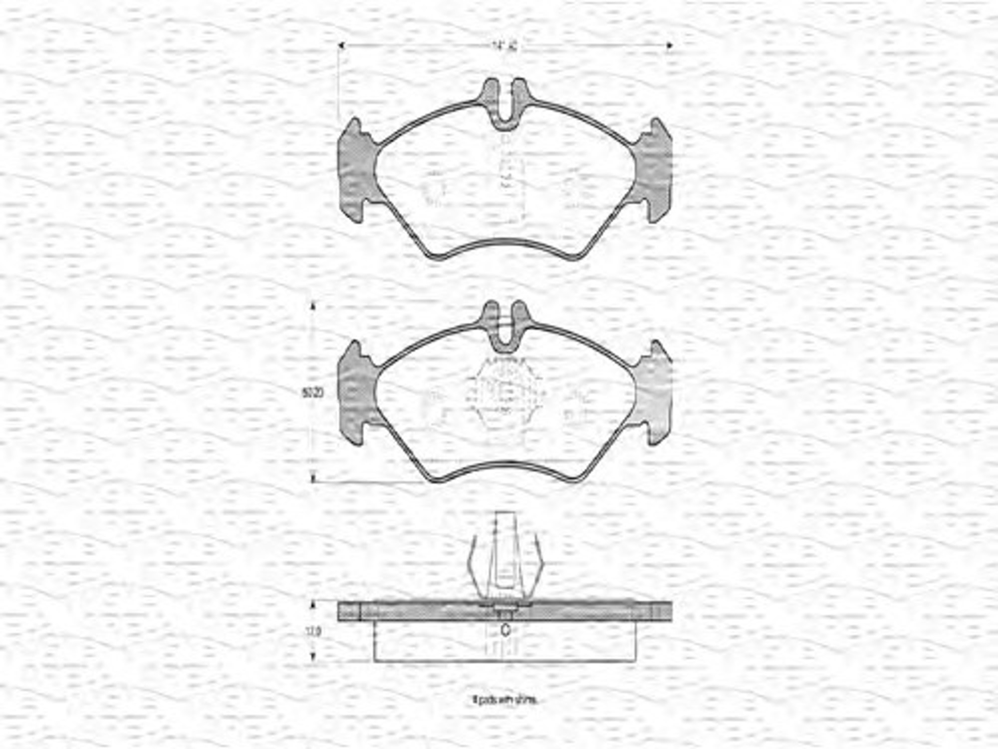 363702160396 MAGNETI MARELLI Комплект тормозных колодок, дисковый тормоз