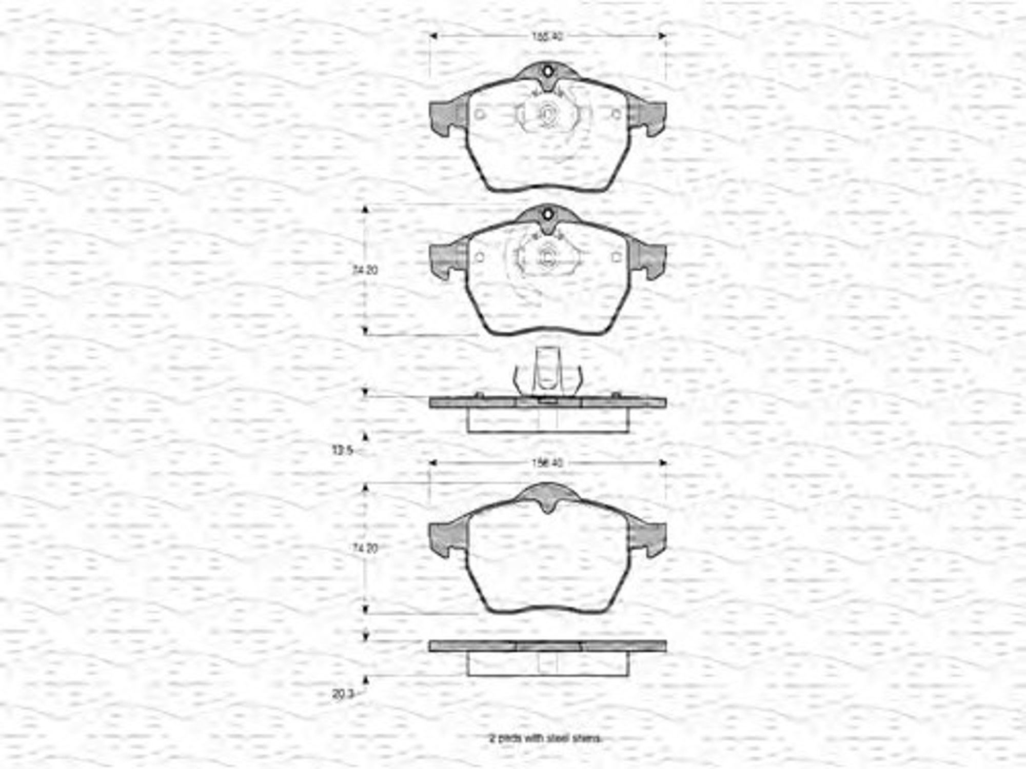 363702160403 MAGNETI MARELLI Комплект тормозных колодок, дисковый тормоз