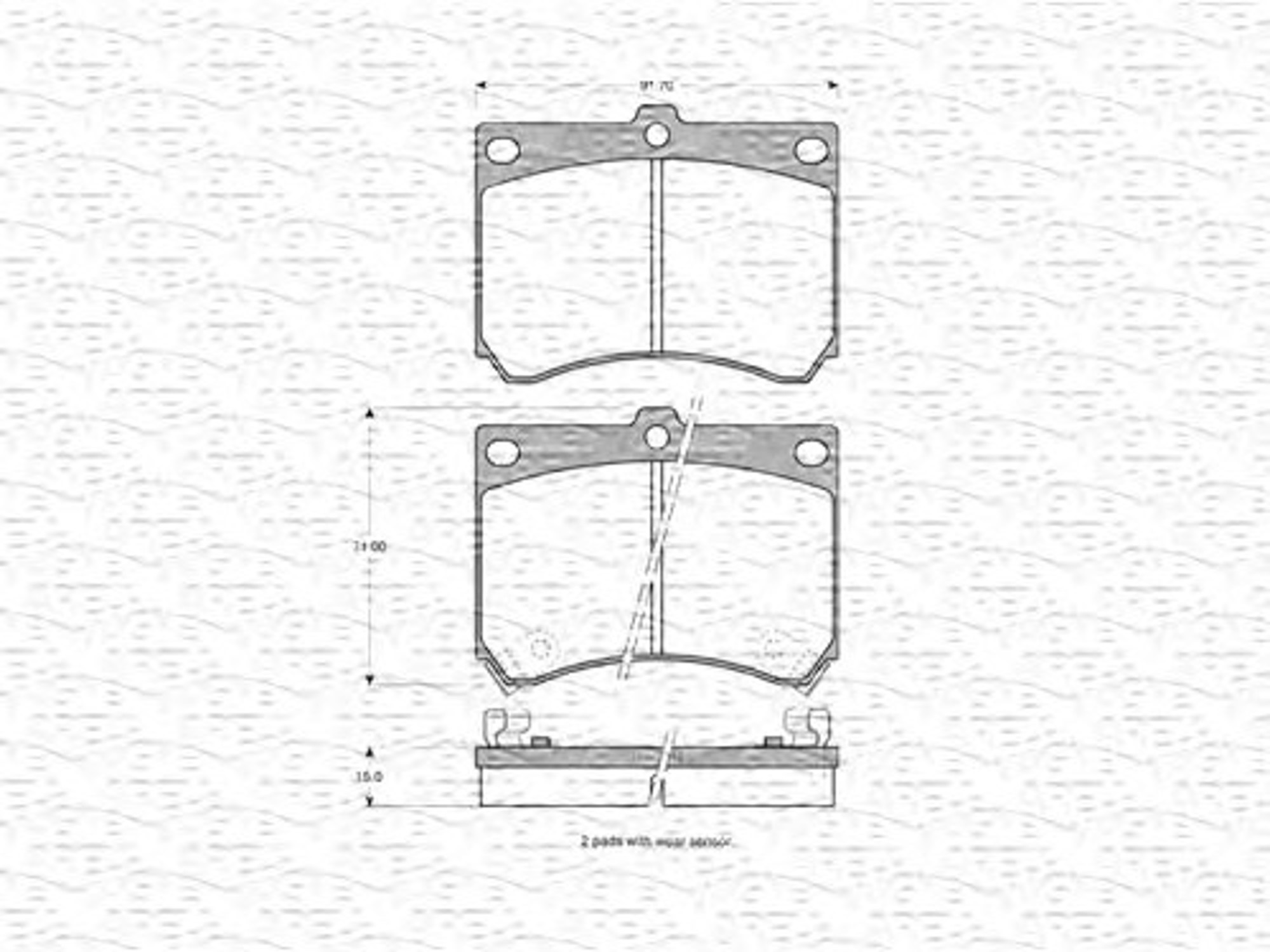 363702160526 MAGNETI MARELLI Комплект тормозных колодок, дисковый тормоз