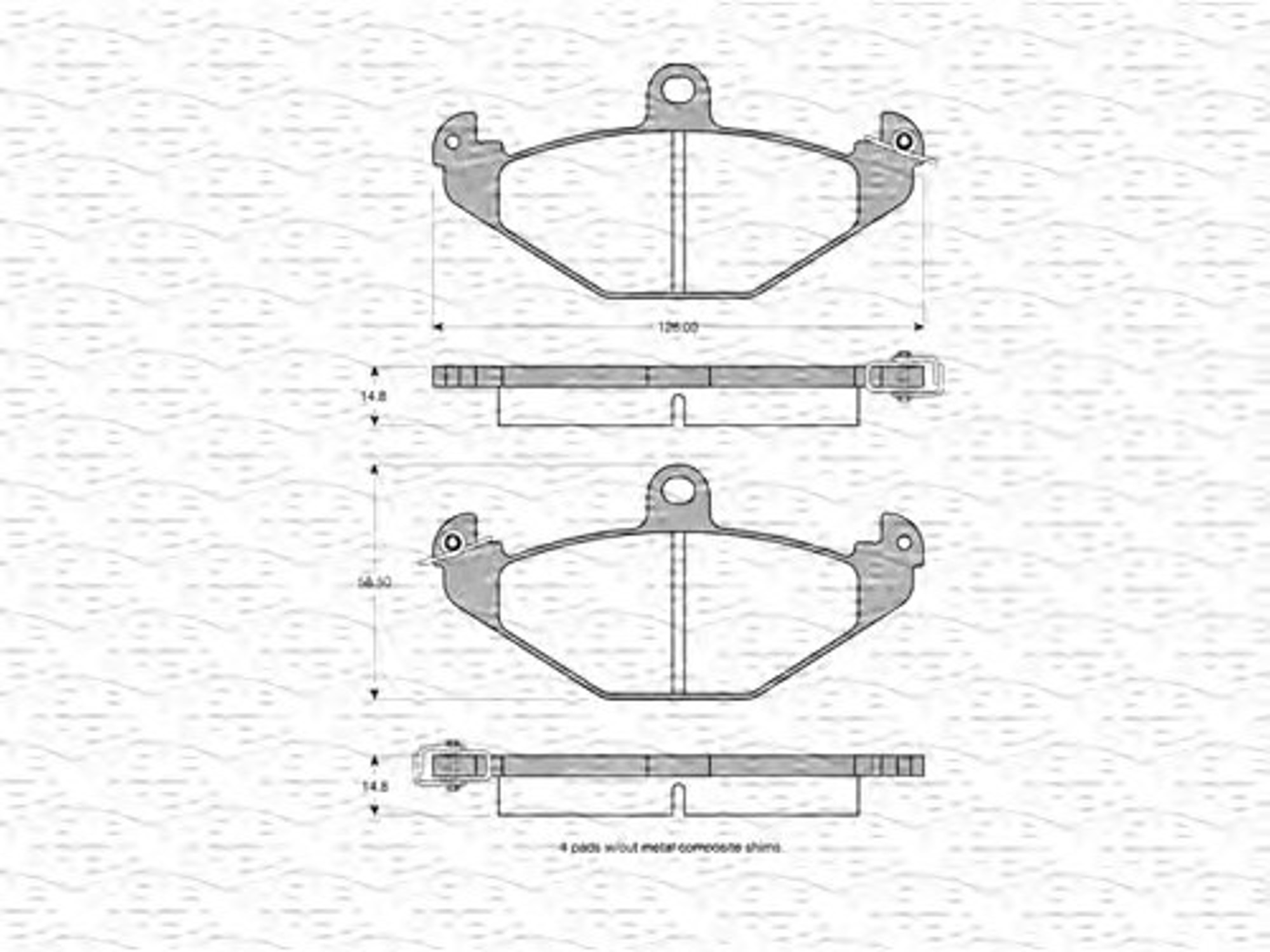 363702160533 MAGNETI MARELLI Комплект тормозных колодок, дисковый тормоз