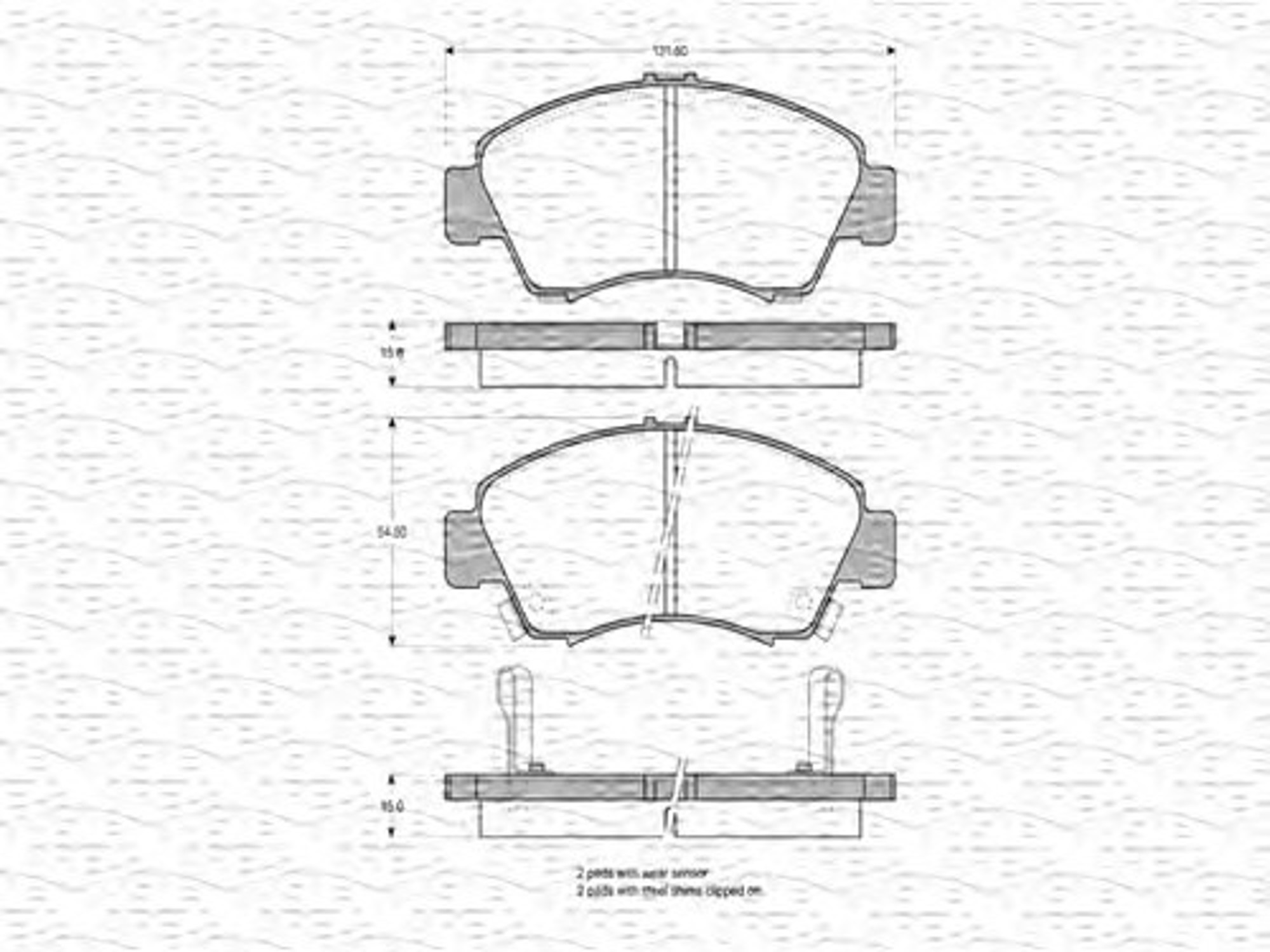 363702160599 MAGNETI MARELLI Комплект тормозных колодок, дисковый тормоз