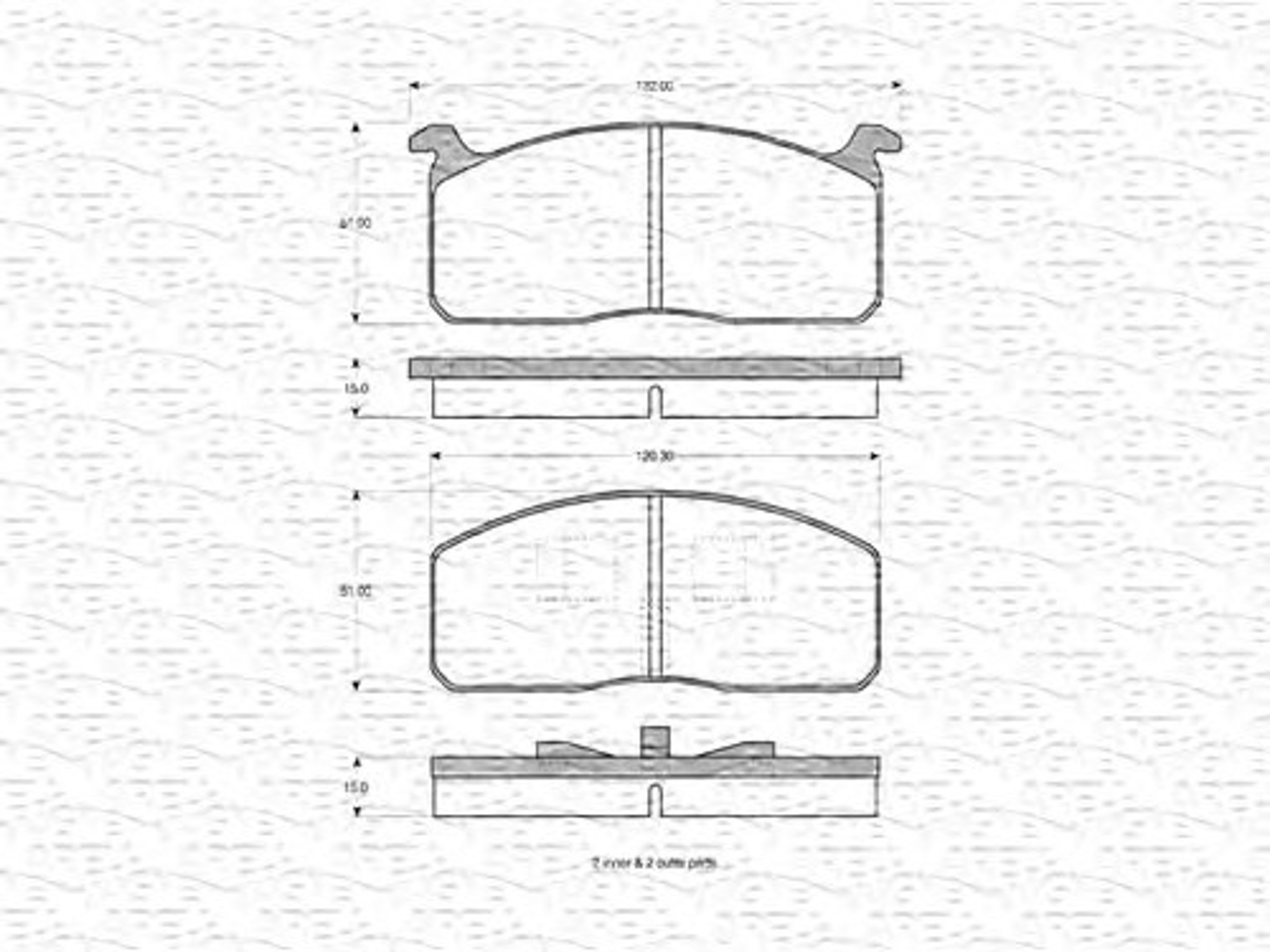 363702160701 MAGNETI MARELLI Комплект тормозных колодок, дисковый тормоз