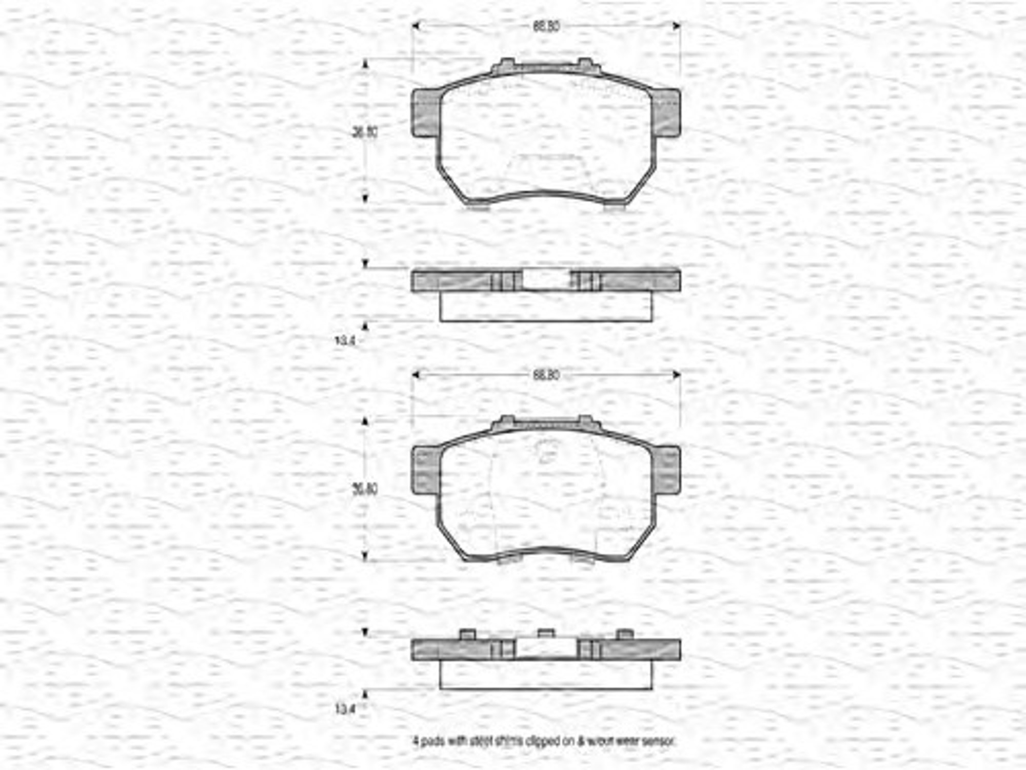 363702160765 MAGNETI MARELLI Комплект тормозных колодок, дисковый тормоз