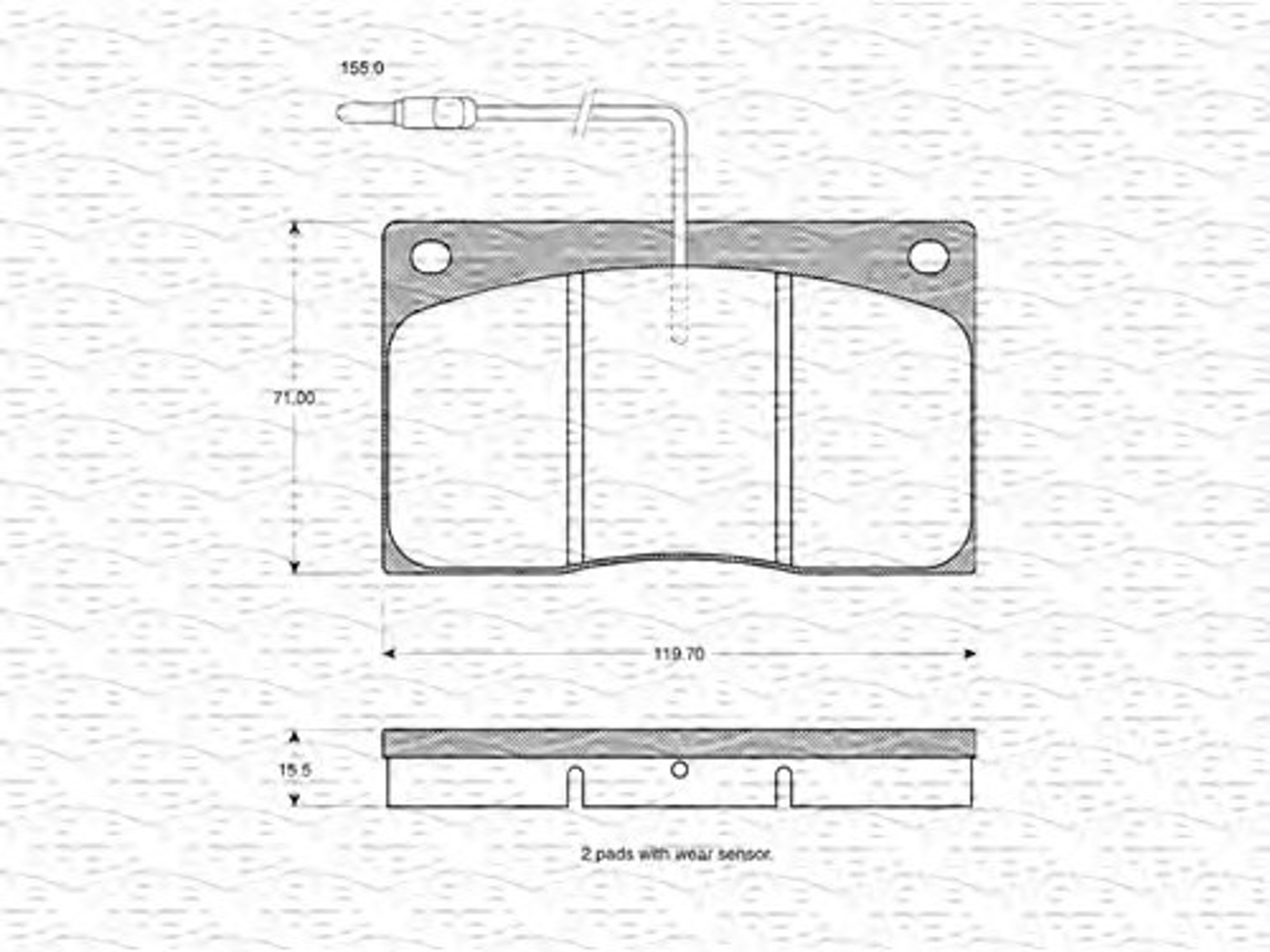 363702160850 MAGNETI MARELLI Комплект тормозных колодок, дисковый тормоз