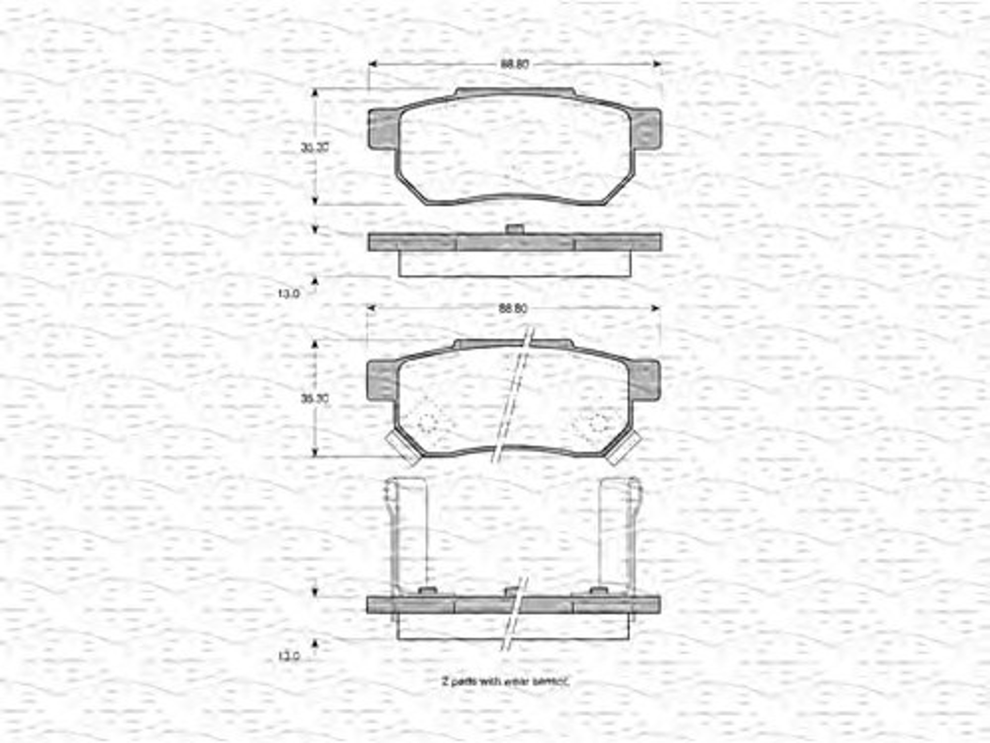 363702160861 MAGNETI MARELLI Комплект тормозных колодок, дисковый тормоз