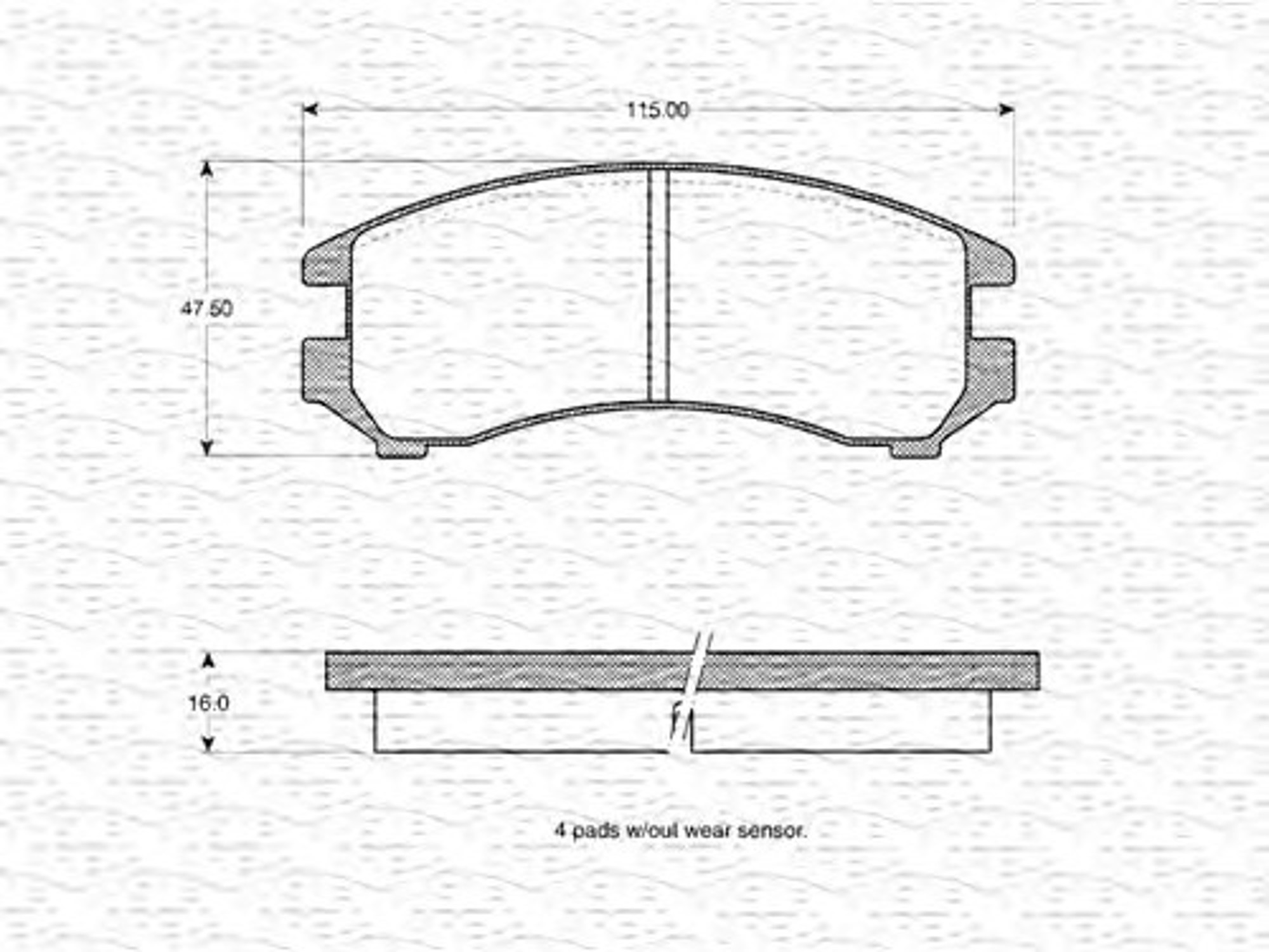 363702160886 MAGNETI MARELLI Комплект тормозных колодок, дисковый тормоз